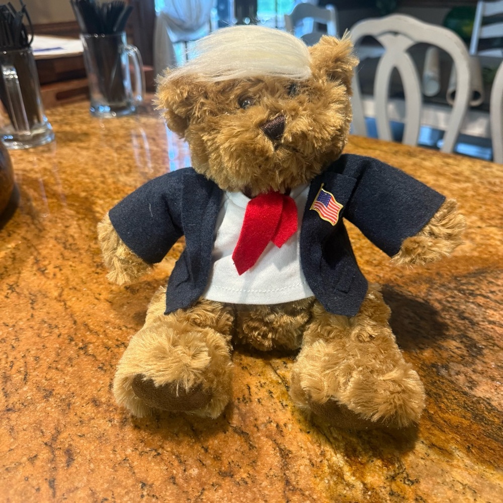Trumpy Bear with Red Tie and Navy Jacket
